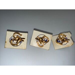 Vintage 1960s‎ Gulf Oil Democratic Donkey & Republican Elephant Lapel Pins X3